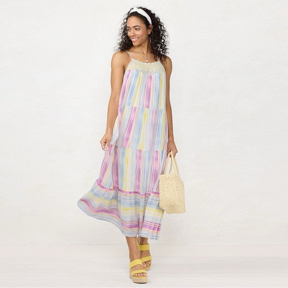 LC Lauren Conrad Dresses & Skirts - LC Lauren Conrad Pastel Striped Maxi Dress
